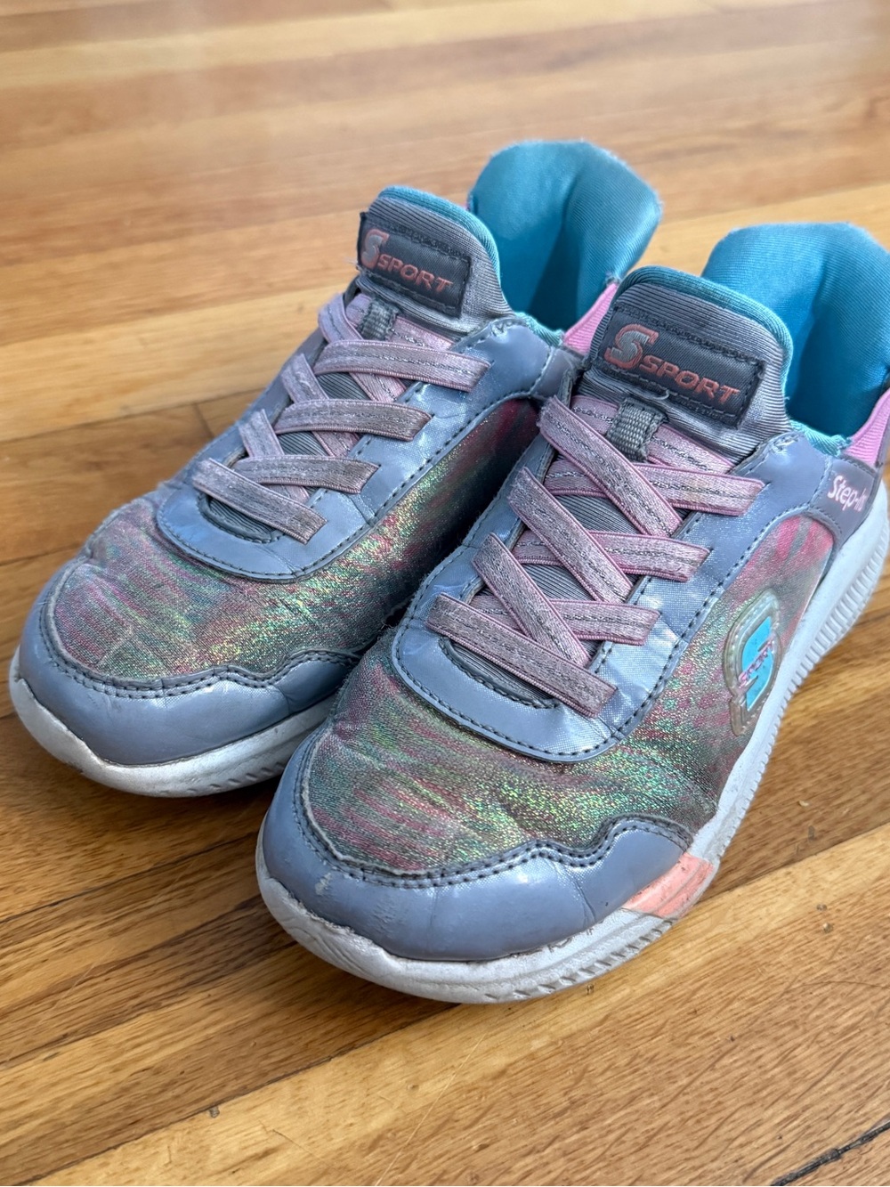 Skechers Girls S Sport Kristen Step In Sneakers Size 13 Gray Pink